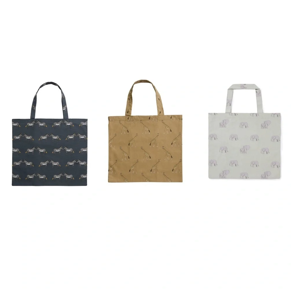 New 3 pc Wildlife Sophie‎ Allport Reusable Foldable Tote Set